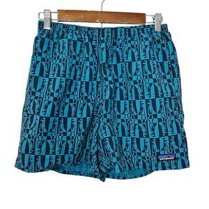 Patagonia Baggies Mens S Blue Aztec Geometric Gorpcore Swim Trunks Lined